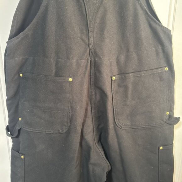 CARHARTT Cotton Insulated Quilted Bib Overalls Black size 38x 34 - Picture 9 of 12
